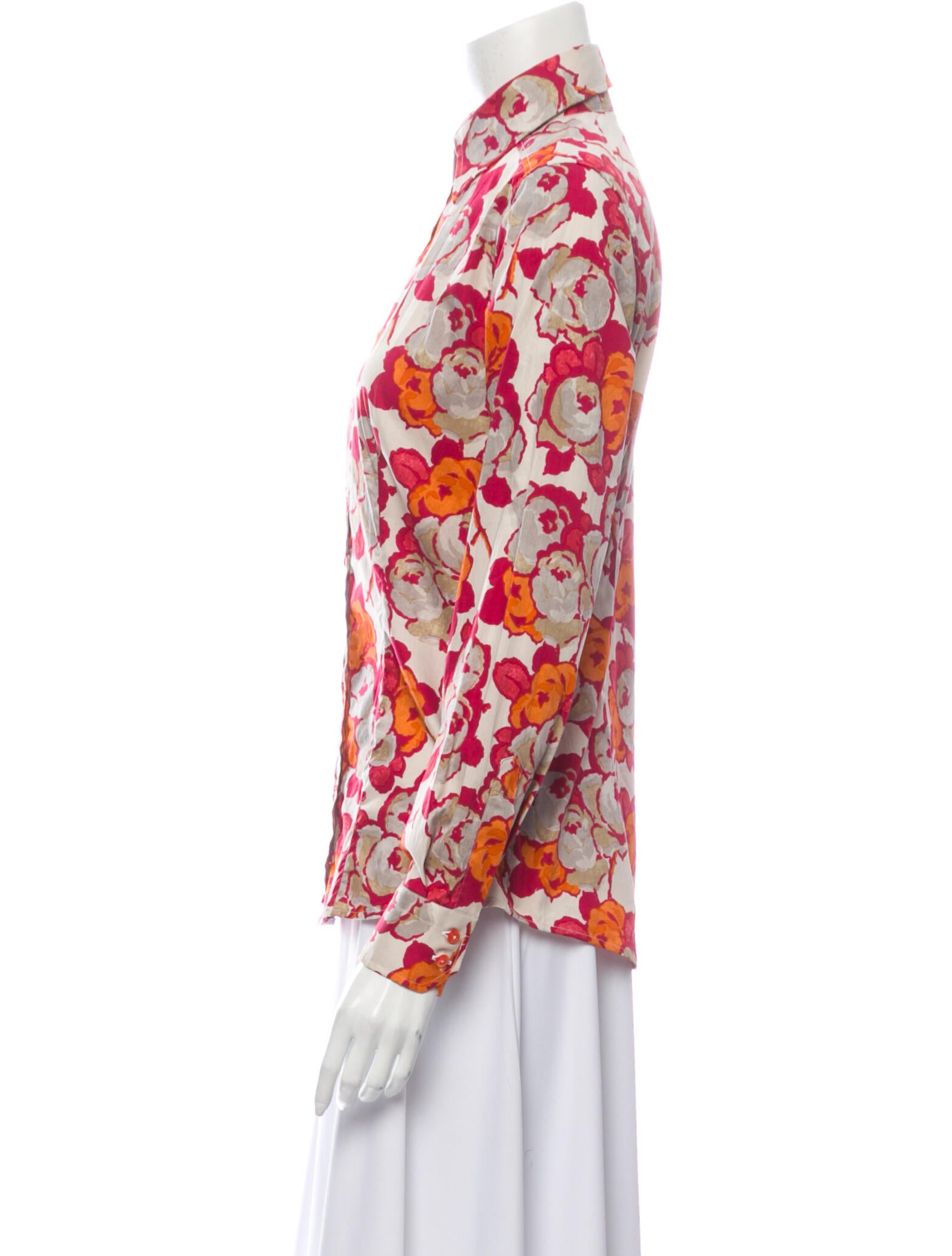 Etro Floral Print Long Sleeve Button-Up Top